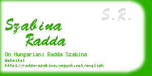szabina radda business card